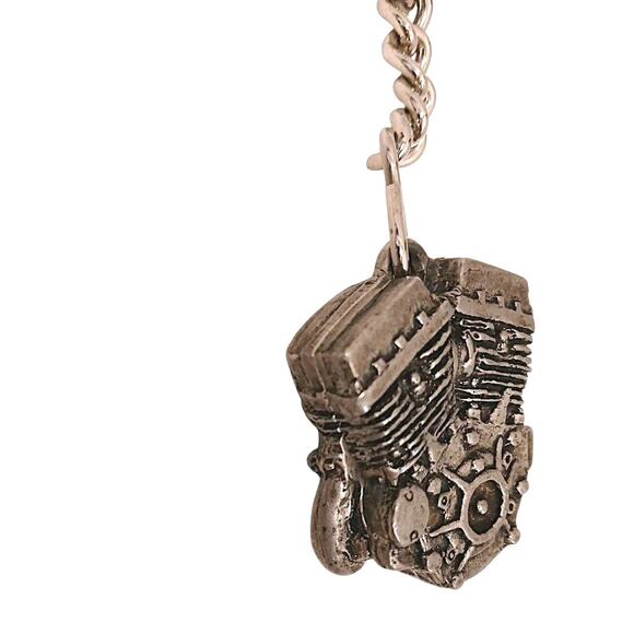 V-Twin Engine Metal Pendent Key Chain Pocket Hook Chunky Motorcycle Punk Gothic - Picture 5 of 10